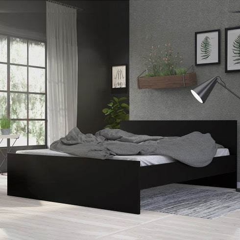 *Naia Euro King Bed (160 x 200) in Black Matt